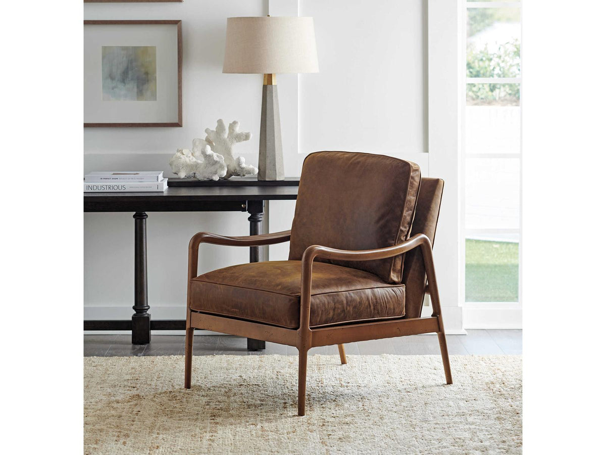 Leblanc Leather Accent Chair in Brown