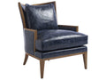 Atwood Blue Leather Accent Chair