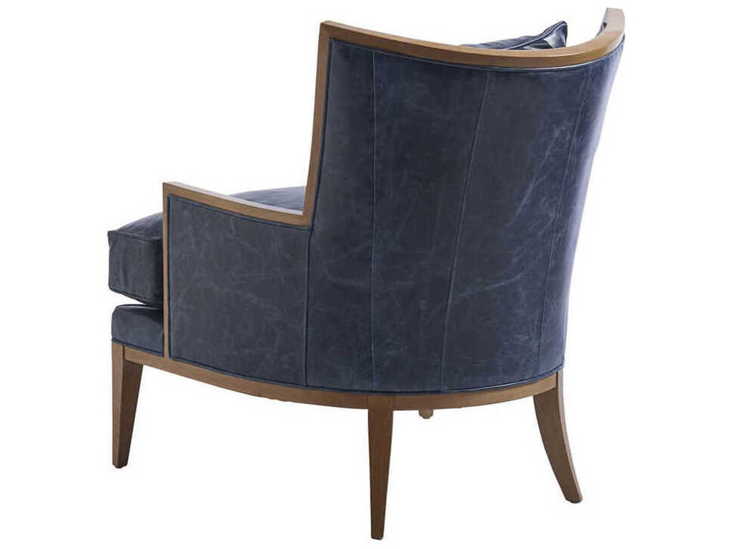 Atwood Blue Leather Accent Chair