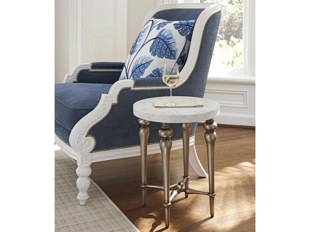 Kamari Leather Accent Chair with Nailhead Trim