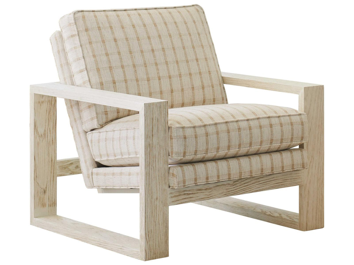 Thaynes Fabric Accent Chair in Beige with Portola Finish