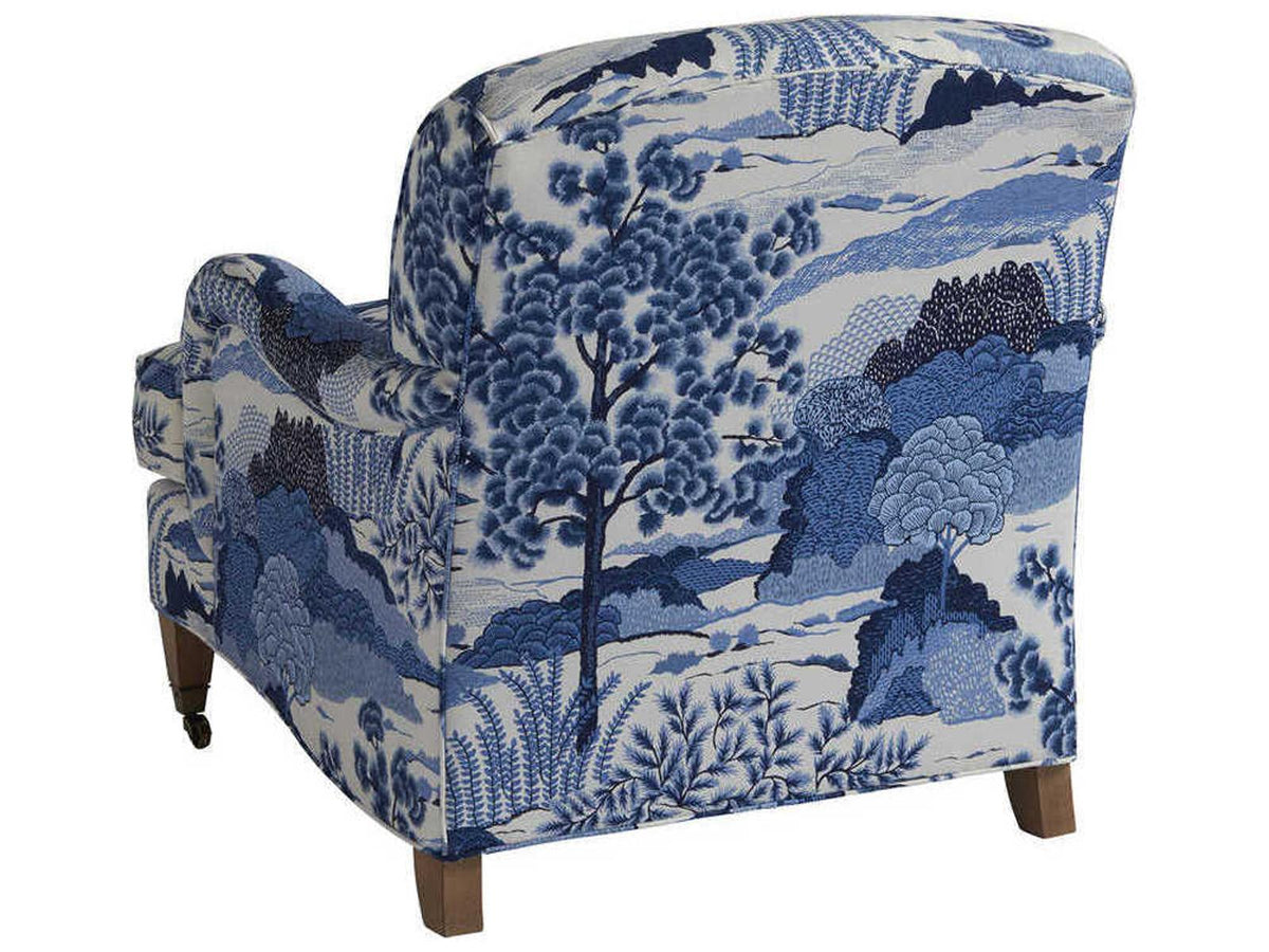 Sydney Fabric Accent Chair with Brass Casters in Laguna Sands