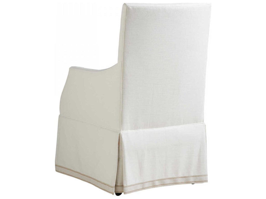 Adelaide Upholstered Dining Armchair with Waterfall Skirt and Kidney Pillow