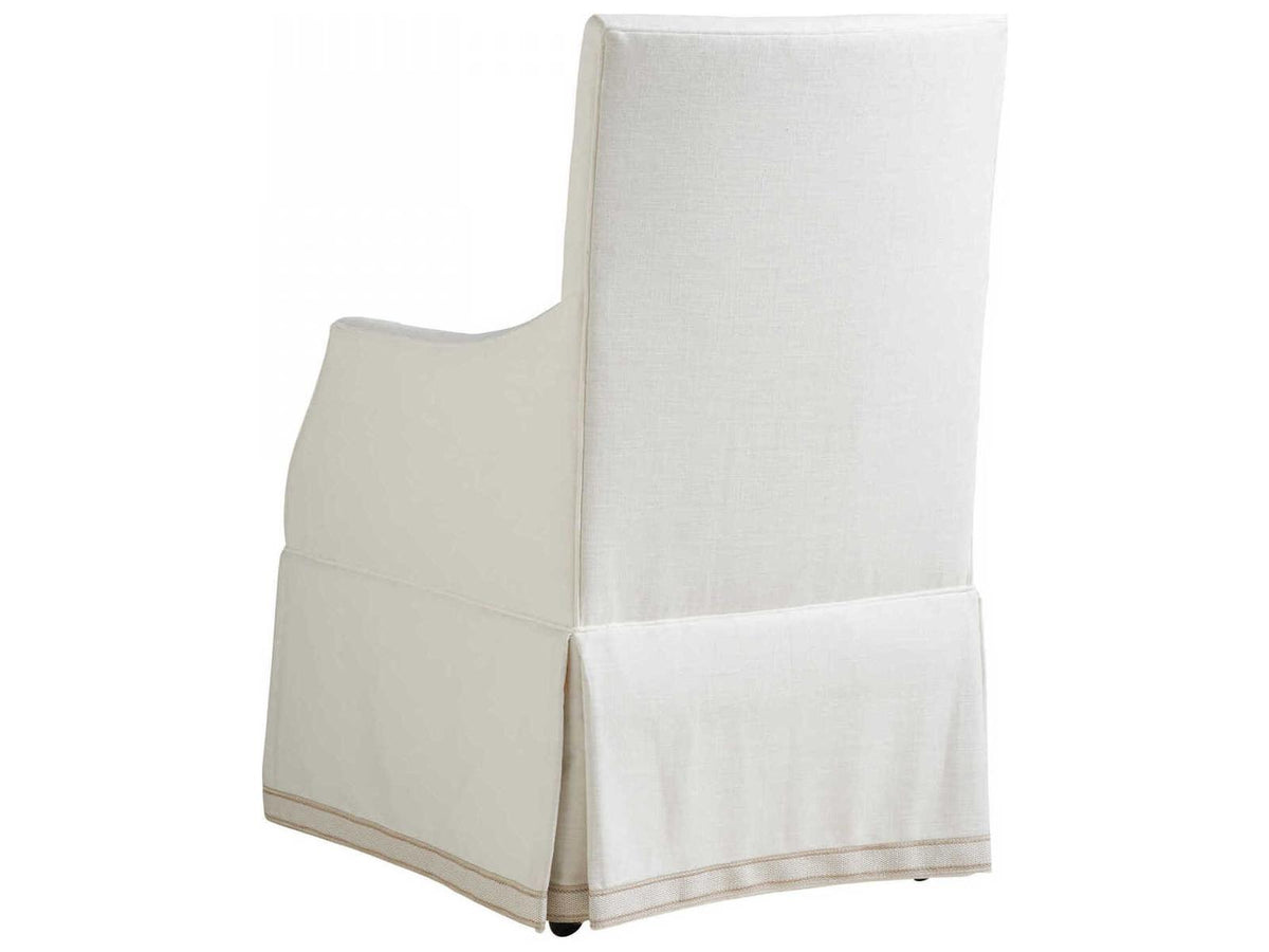 Adelaide Upholstered Dining Armchair with Waterfall Skirt and Kidney Pillow