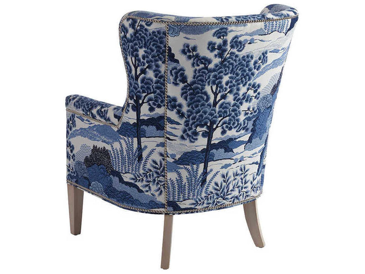Avery Wing Fabric Accent Chair with Nailhead Trim
