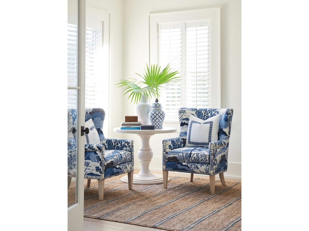 Avery Wing Fabric Accent Chair with Nailhead Trim