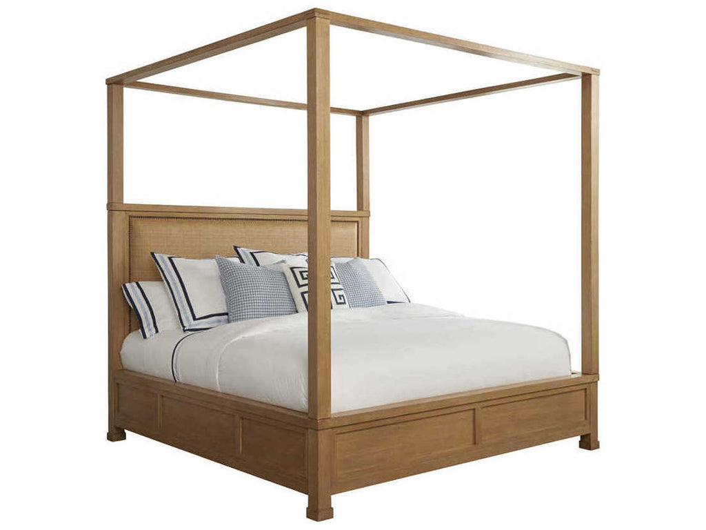 Shorecliff King Canopy Bed in Sandstone Finish