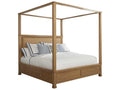 Shorecliff King Canopy Bed in Sandstone Finish