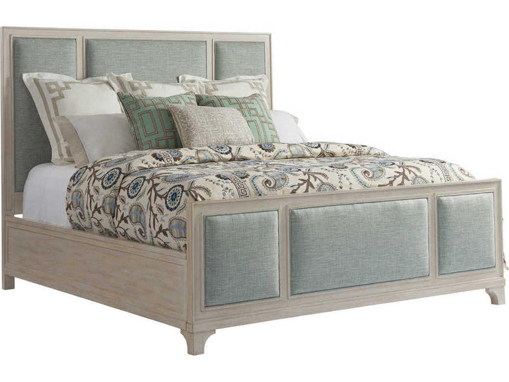 Newport Crystal Cove Sailcloth Beige Wood King Panel Bed