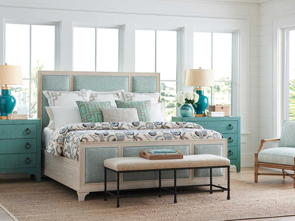 Newport Crystal Cove Sailcloth Beige Wood King Panel Bed