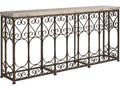 Fletcher 74-Inch Metal Console Table with Verrado Stone Top