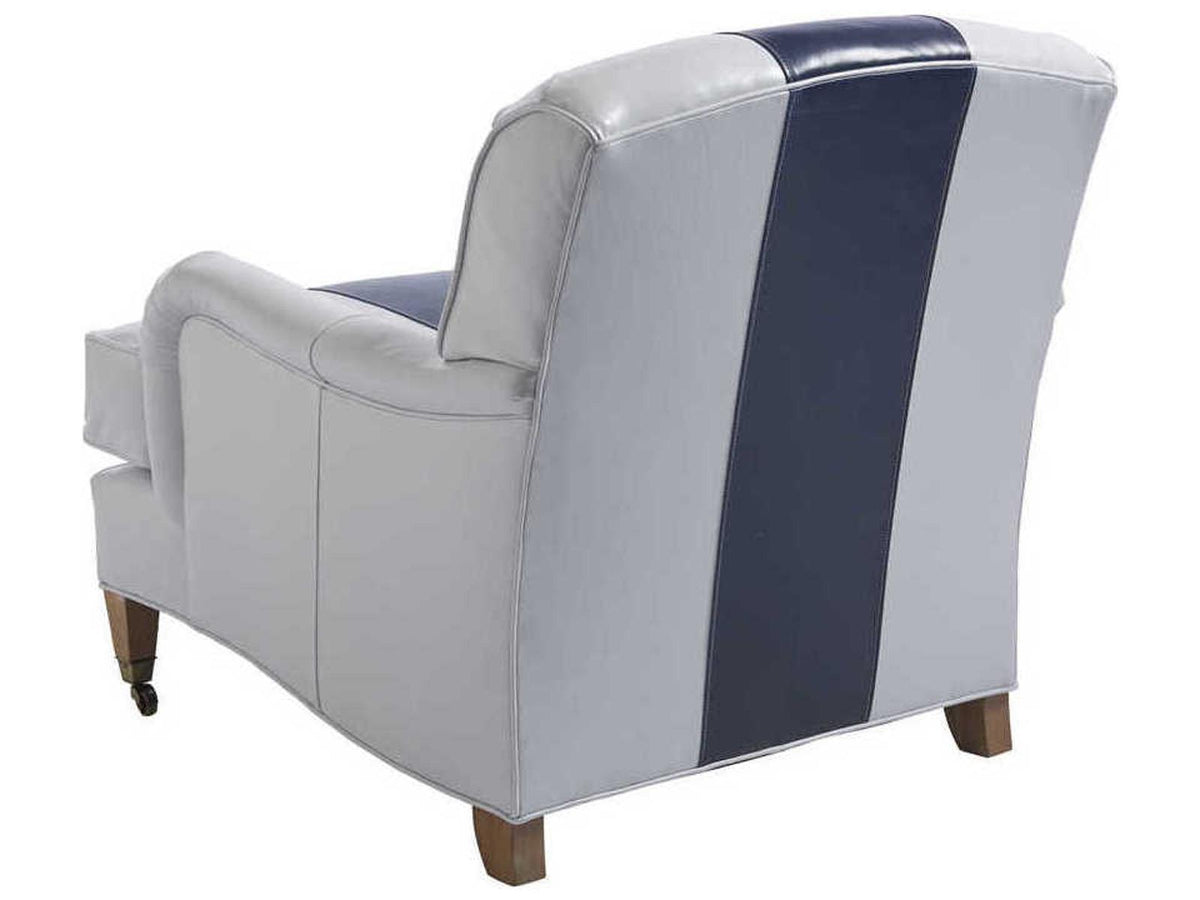 Sydney Leather Accent Chair with Brass Casters