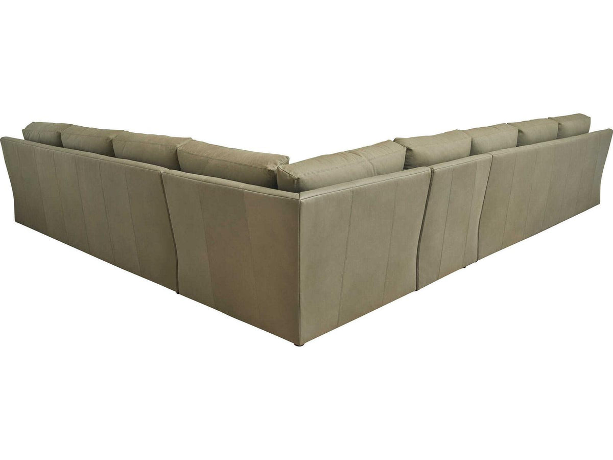 Upholstery Millington Green Leather Sectional Sofa