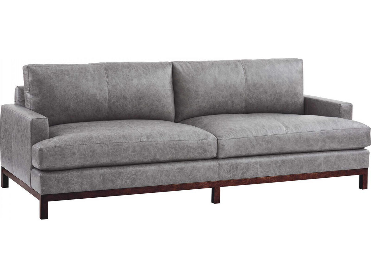 Horizon 2-Seat Leather Sofa in Bronze Metal Finish