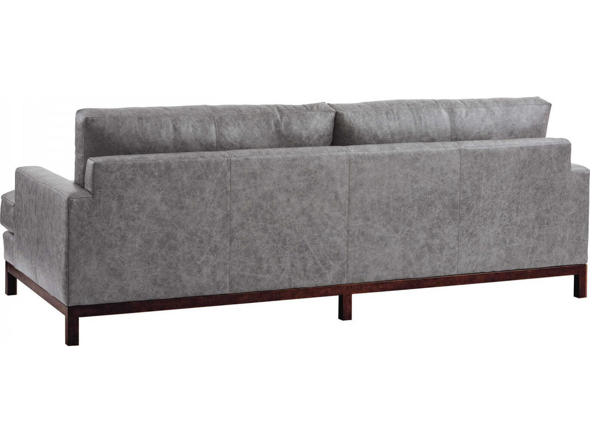 Horizon 2-Seat Leather Sofa in Bronze Metal Finish