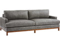 Horizon 3-Seat Leather Sofa with Calais Brass Metal Base