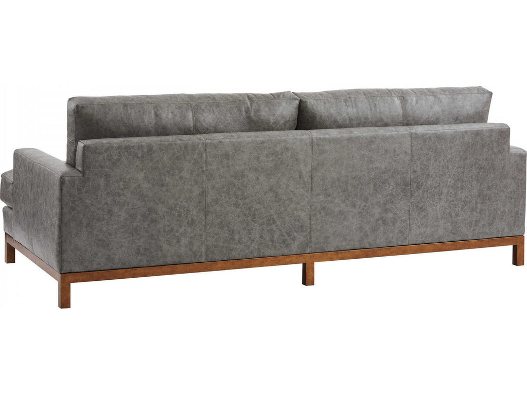 Horizon 3-Seat Leather Sofa with Calais Brass Metal Base