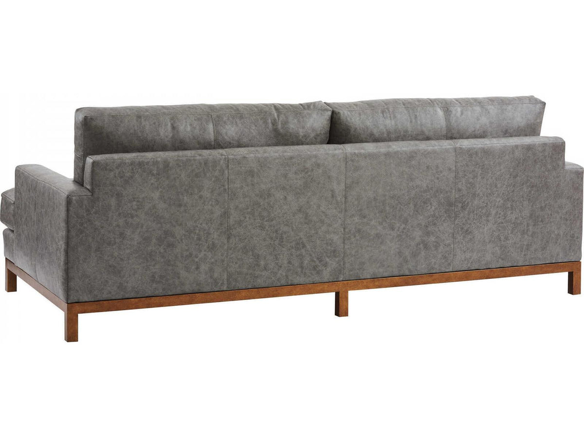 Horizon 3-Seat Leather Sofa with Calais Brass Metal Base
