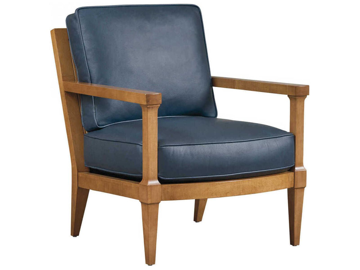 Splashes Leather Accent Chair with Ultra Down Cushions
