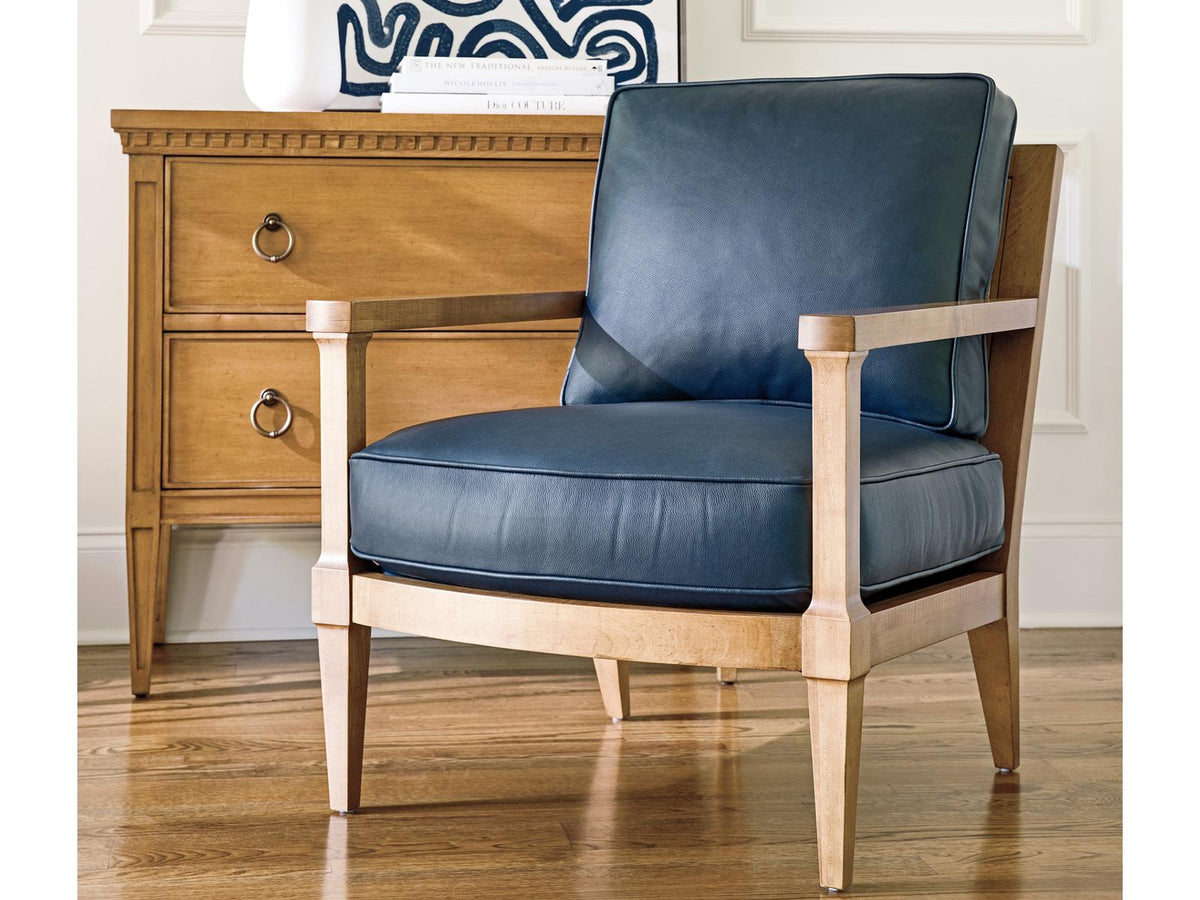 Splashes Leather Accent Chair with Ultra Down Cushions