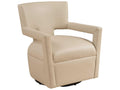 Upholstery Woodside Swivel Beige Leather Accent Chair