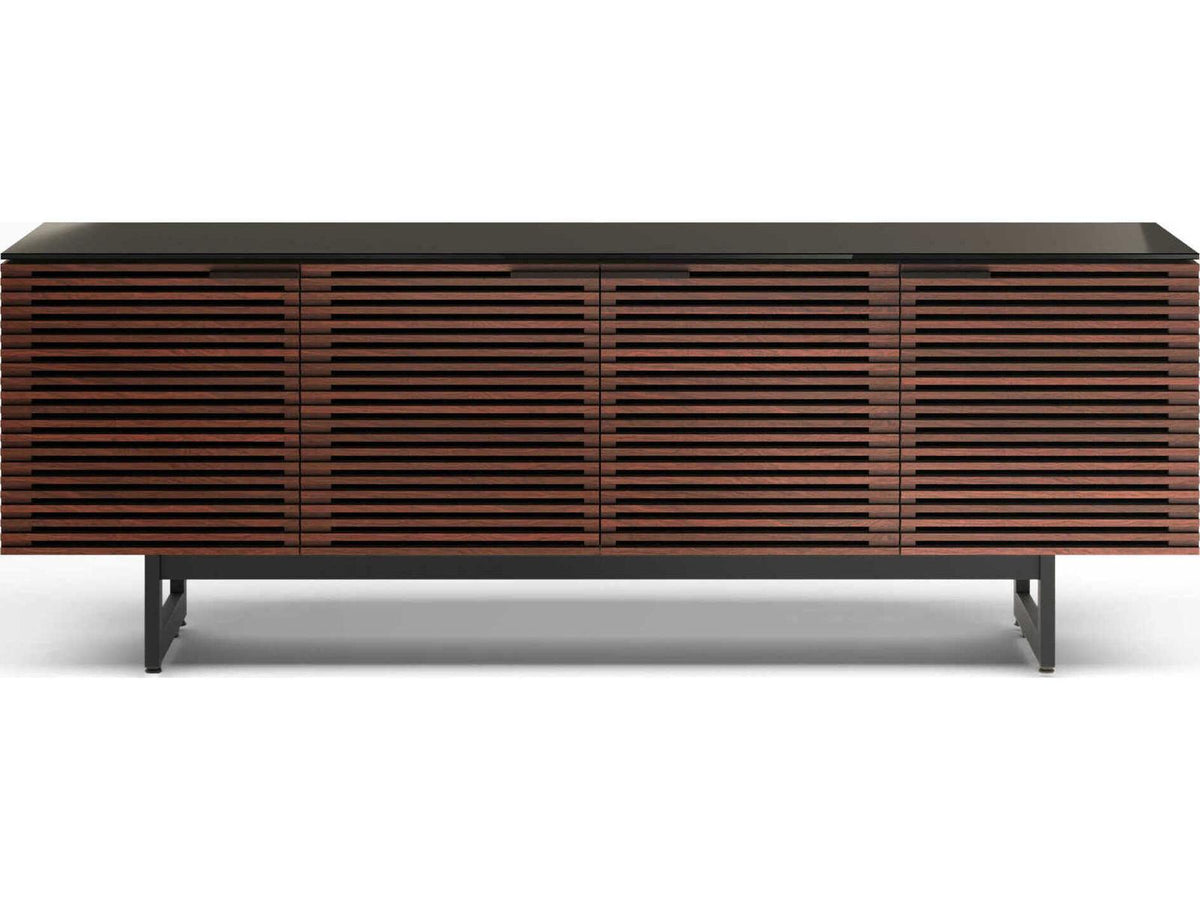 Corridor 8179 Media Console with Louvered Doors Chocolate Stained Walnut