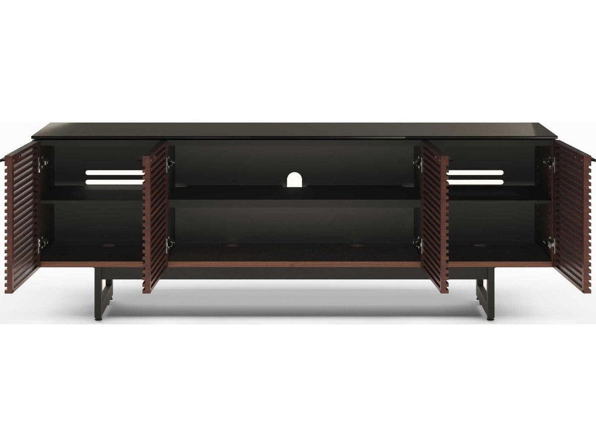 Corridor 8179 Media Console with Louvered Doors Chocolate Stained Walnut