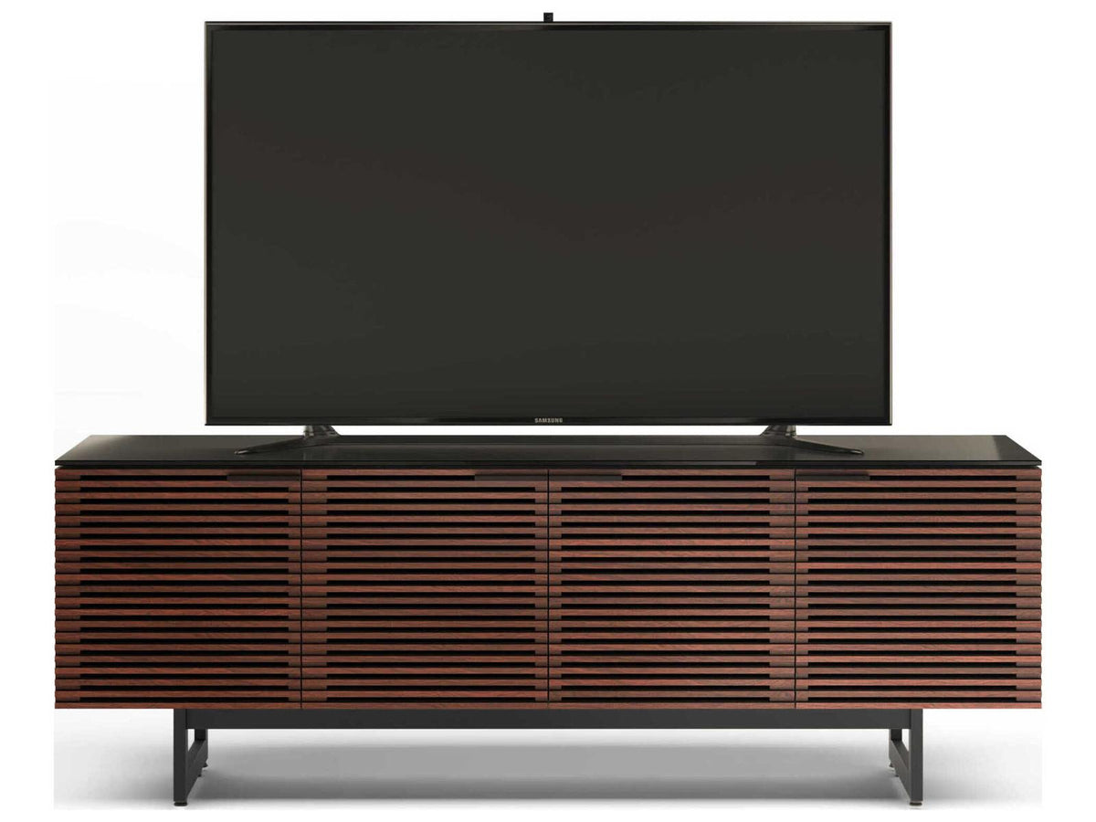 Corridor 8179 Media Console with Louvered Doors Chocolate Stained Walnut