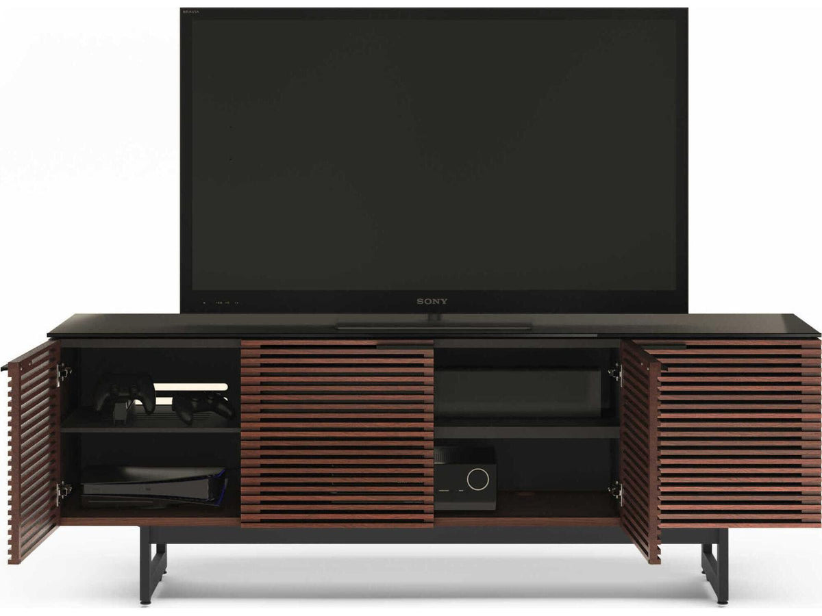 Corridor 8179 Media Console with Louvered Doors Chocolate Stained Walnut