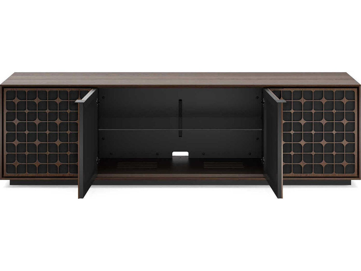 Elements Constellation 82-Inch Media Cabinet with Rolling Plinth Base in Toasted Oak