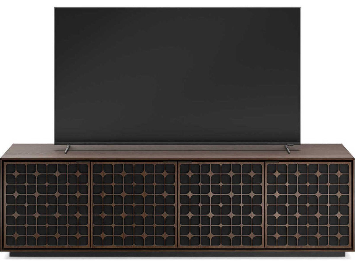 Elements Constellation 82-Inch Media Cabinet with Rolling Plinth Base in Toasted Oak