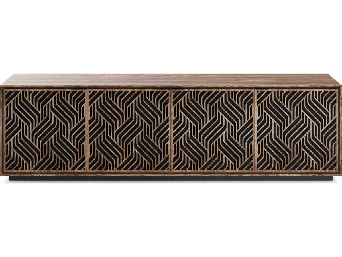 Elements 8703-WE Media Cabinet with Weave Doors in Natural Walnut