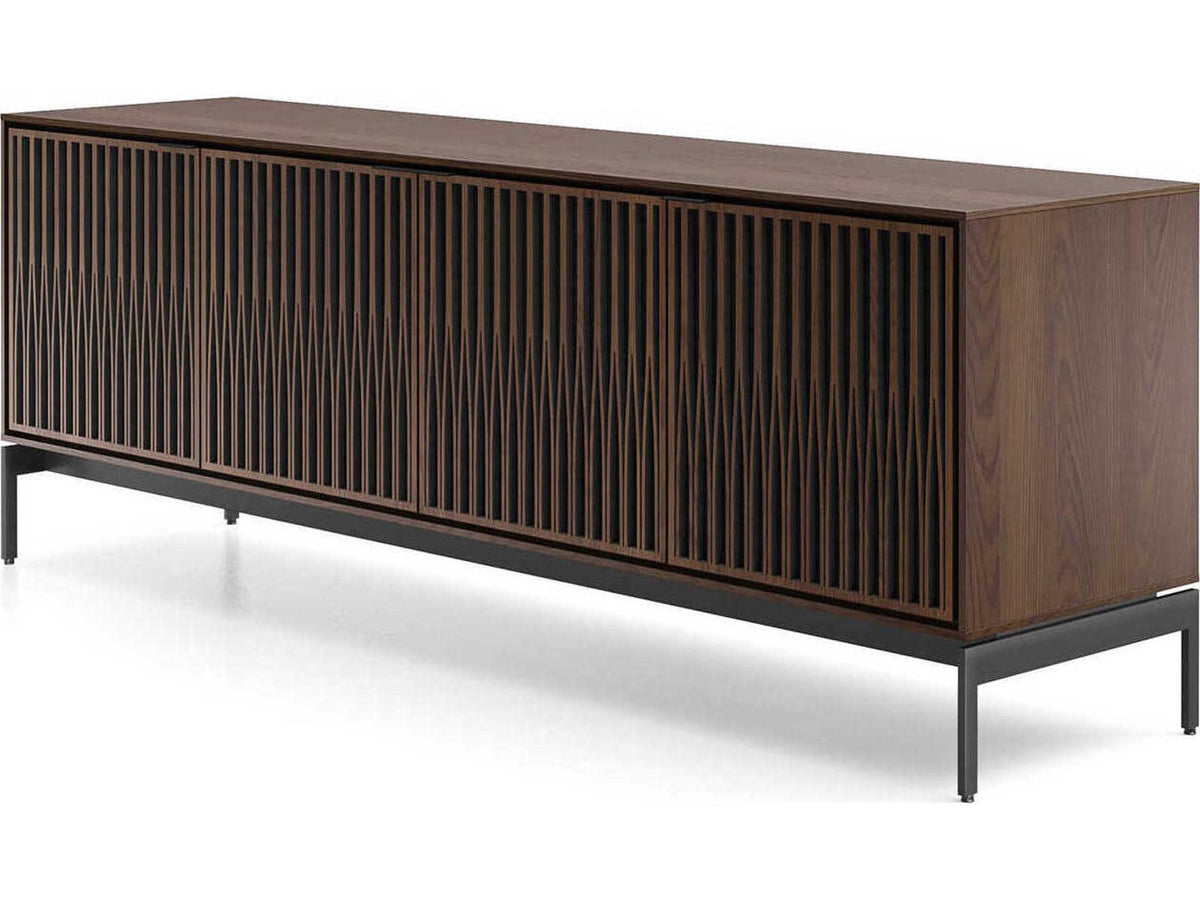 Elements 82.5-Inch 4-Door Media Console with Tune Doors Toasted Oak