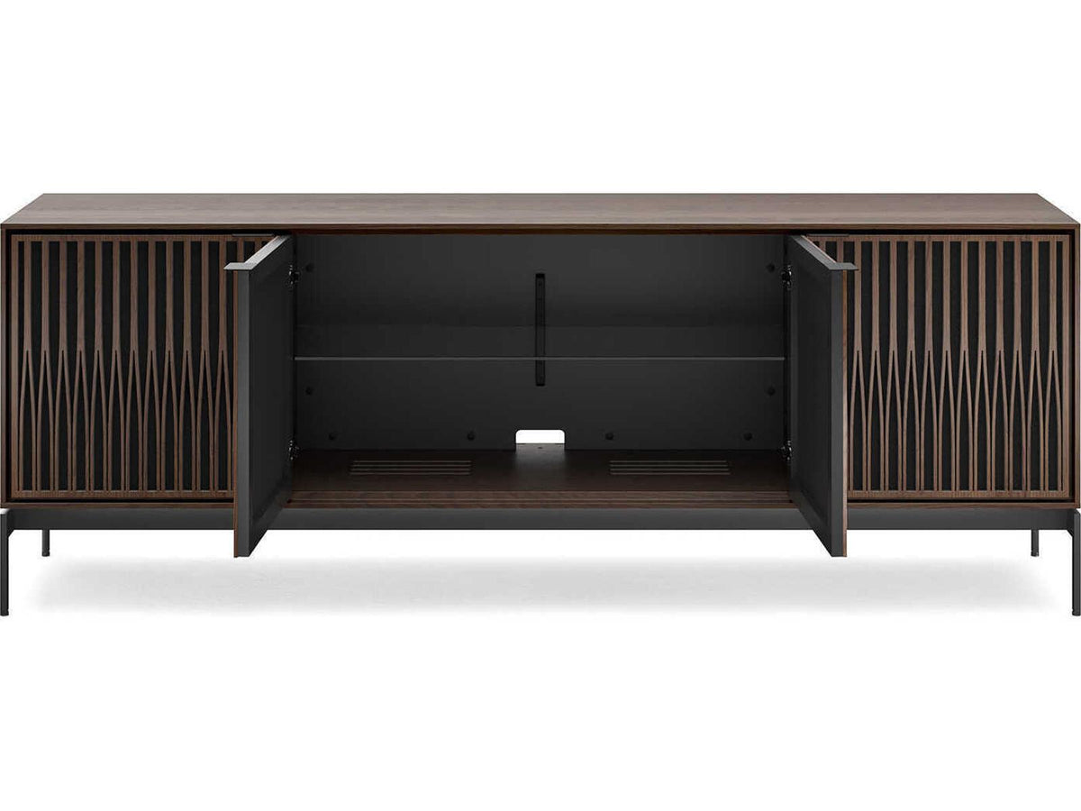 Elements 82.5-Inch 4-Door Media Console with Tune Doors Toasted Oak