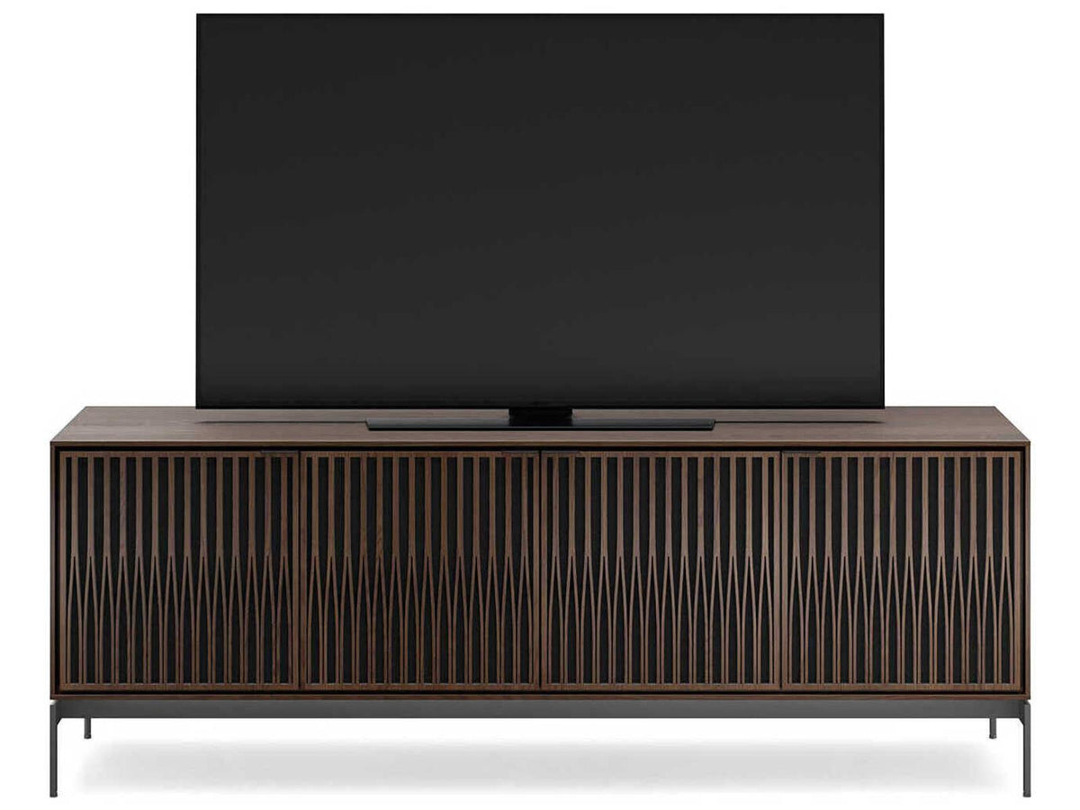 Elements 82.5-Inch 4-Door Media Console with Tune Doors Toasted Oak