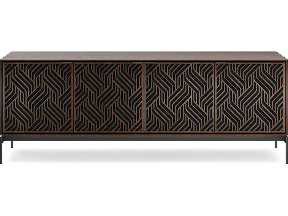 Elements Weave 8709 Media Console with Console Base in Toasted Oak