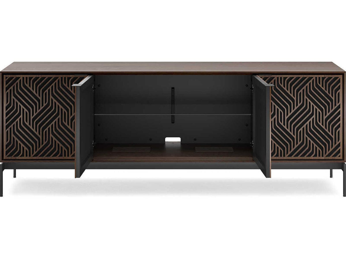 Elements Weave 8709 Media Console with Console Base in Toasted Oak
