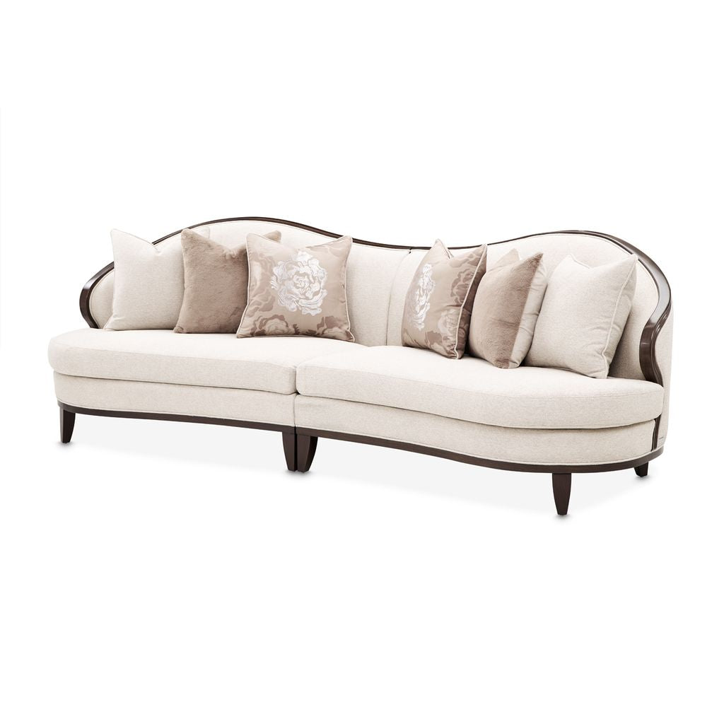 Michael Amini Camellia Field 3-Piece Chenille Sofa - Linen/Warm Pecan