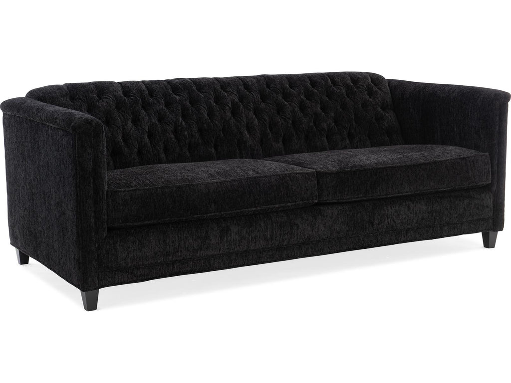 Jaden Tufted Leather Stationary Sofa with 8-Way Hand Tied Construction