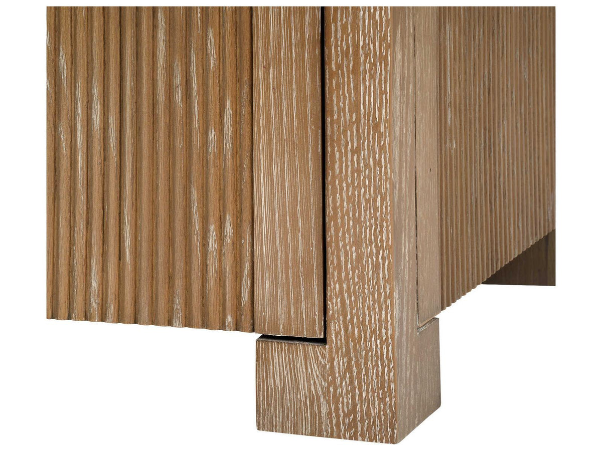 Arcadia 4-Door Cabinet in Soft Glow Oak with Antique Brass Pulls