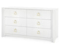 Audrey Extra Large 6-Drawer Dresser in Washed Winter Gray