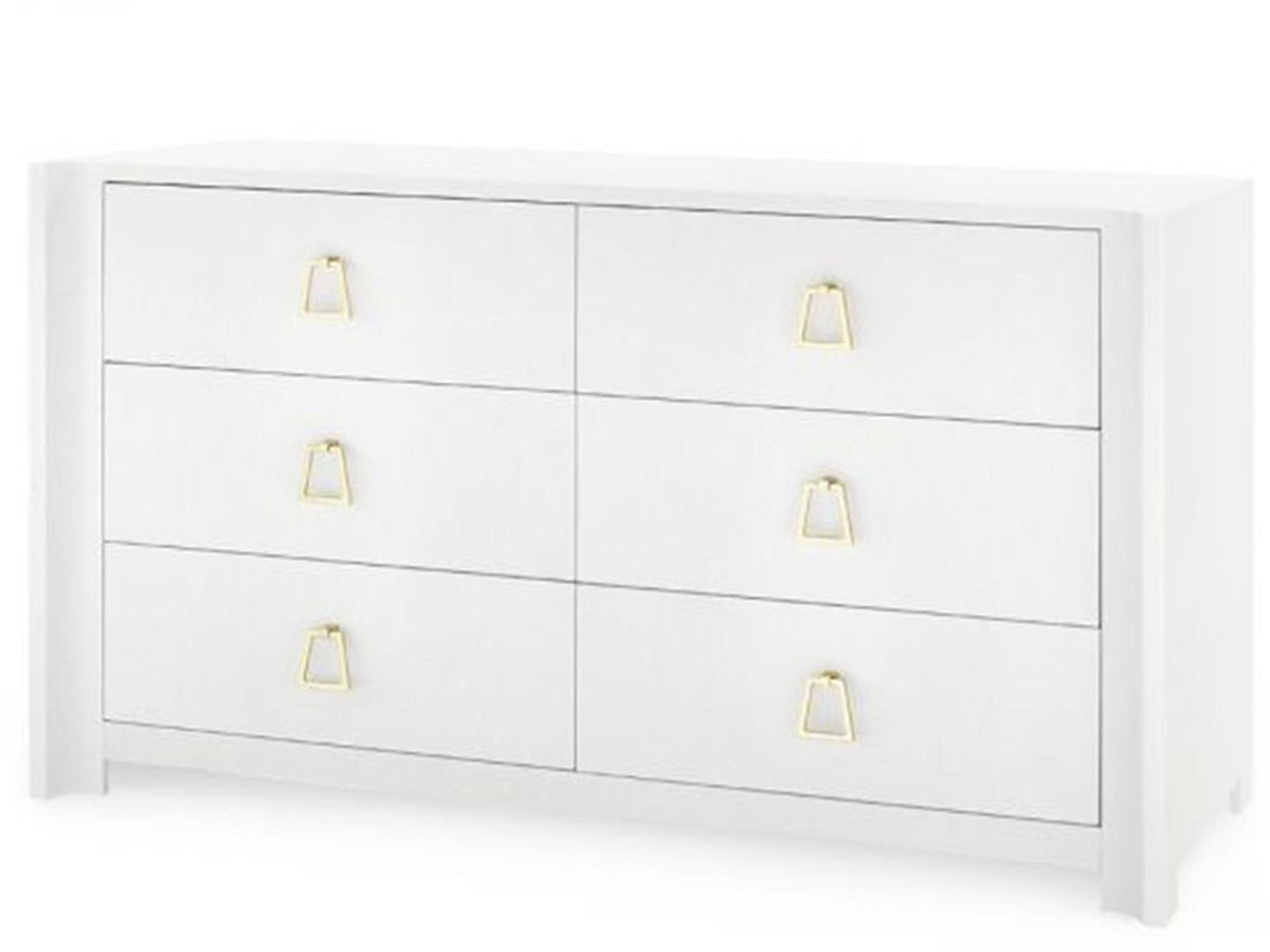 Audrey Extra Large 6-Drawer Dresser in Washed Winter Gray