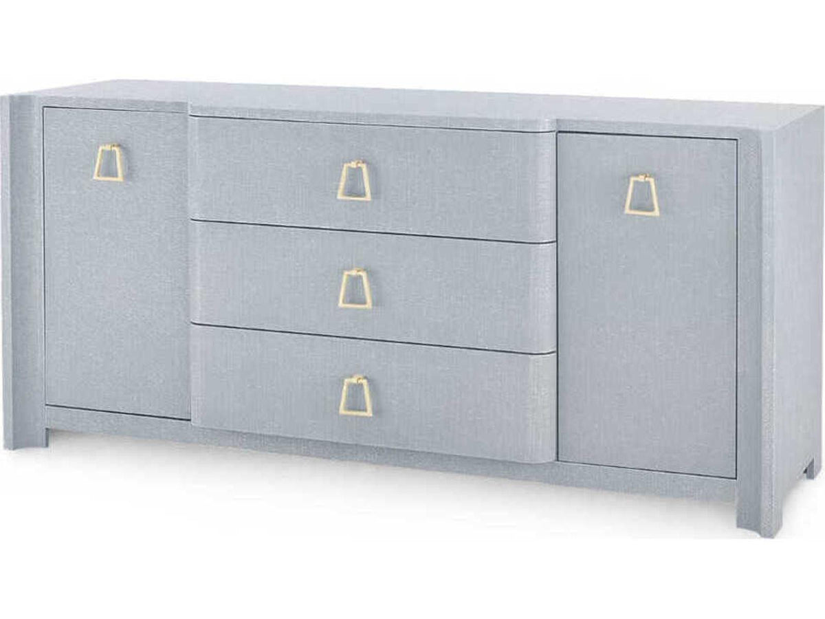 Villa and House Audrey 3-Drawer 2-Door Cabinet in Washed Winter Gray