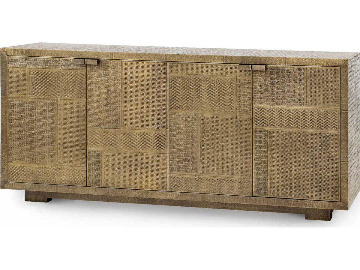 Mark 4-Door Cabinet in Antique Brass