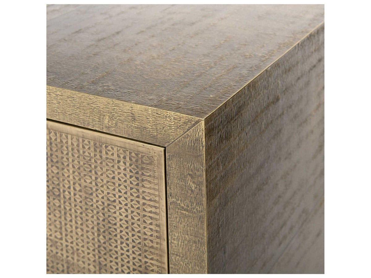 Mark 4-Door Cabinet in Antique Brass