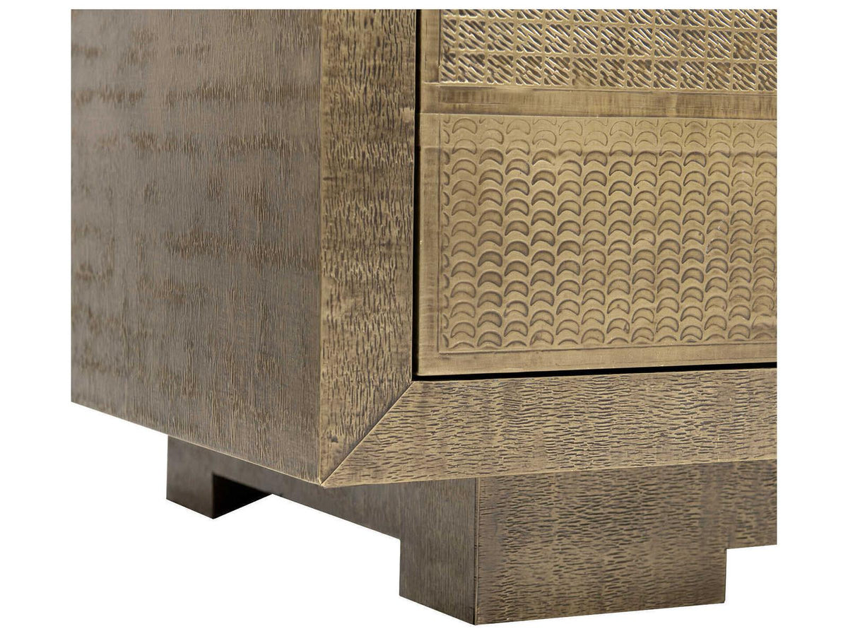 Mark 4-Door Cabinet in Antique Brass