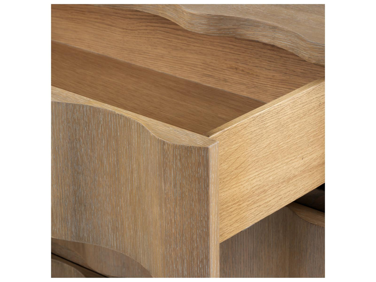 Vanessa 6-Drawer Dresser in Cerused Oak with Almond Finish