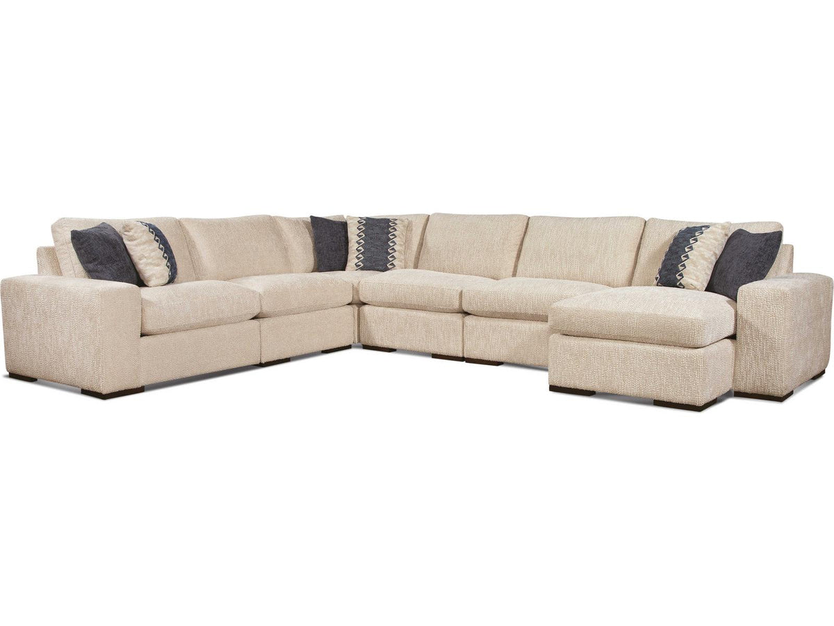 Memphis 6-Piece Modular Upholstered Sectional with Chaise
