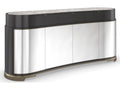 Classic Glace Kidney Bean Sideboard in Almost Black and Polished Silver