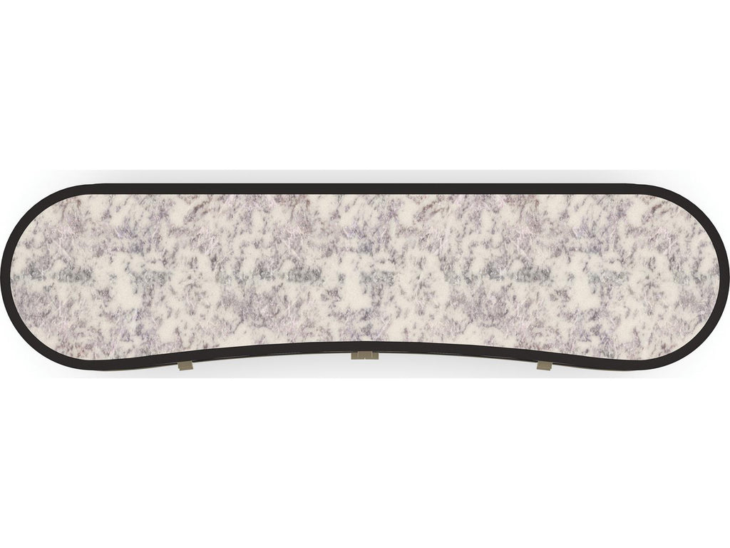 Classic Glace Kidney Bean Sideboard in Almost Black and Polished Silver